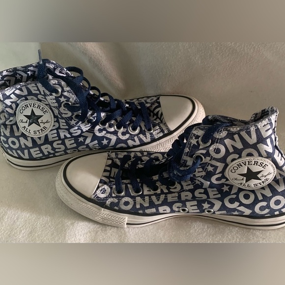 Converse Chuck Taylor All Star High Tops Logo Print 163952C Womens 9 Mens 7 - Picture 4 of 10